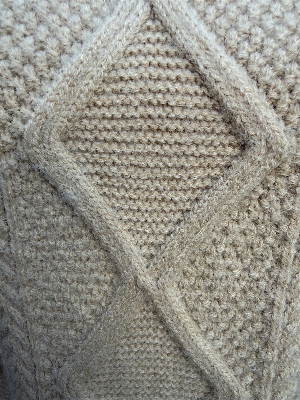 Aelfric Eden Cream Cable Knit Turtleneck Sweater small camel - Picture 3 of 9